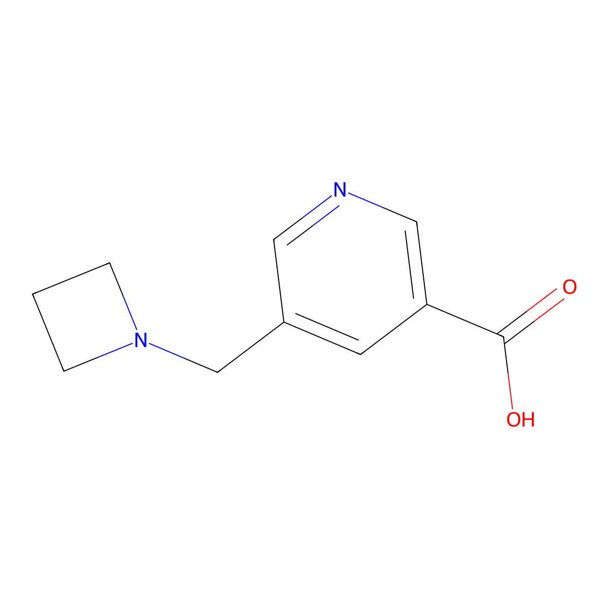 5-[(Azetidin-1-yl)methyl]pyridine-3-carboxylic acid molecular structure, CAS 1780696-59-4