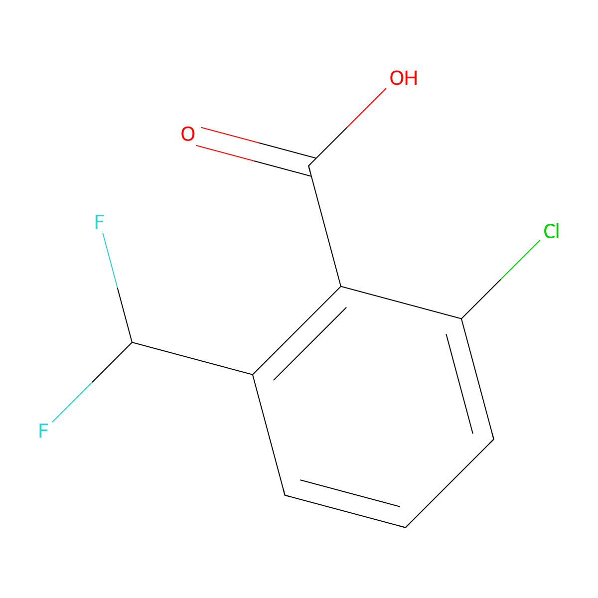 2-Chloro-6-(difluoromethyl)benzoic acid molecular structure, CAS 1780697-66-6