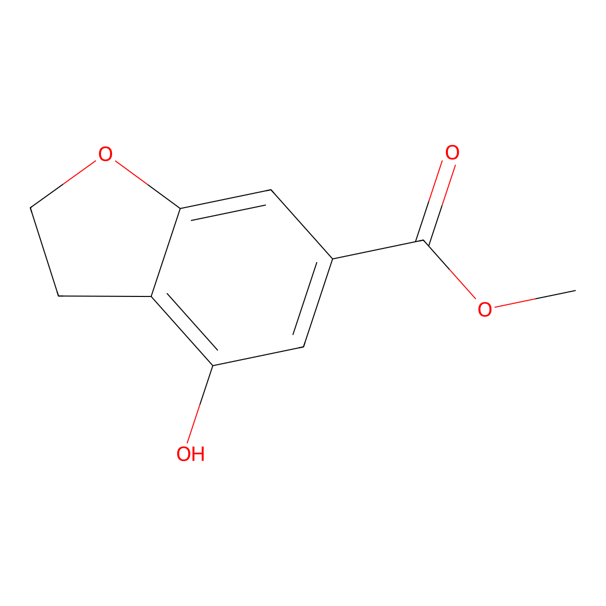 Methyl 4-hydroxy-2,3-dihydrobenzofuran-6-carboxylate molecular structure, CAS 1780699-08-2