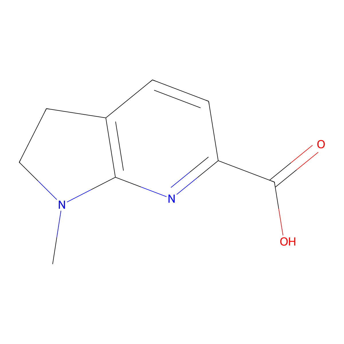 1-Methyl-2,3-dihydro-1H-pyrrolo[2,3-B]pyridine-6-carboxylic acid molecular structure, CAS 1780704-89-3