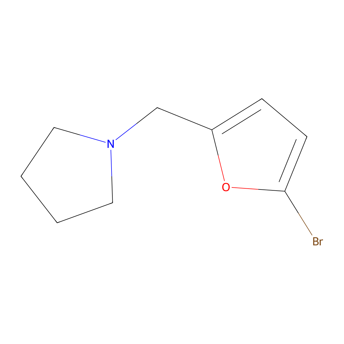 1-[(5-Bromofuran-2-yl)methyl]pyrrolidine molecular structure, CAS 1780707-98-3