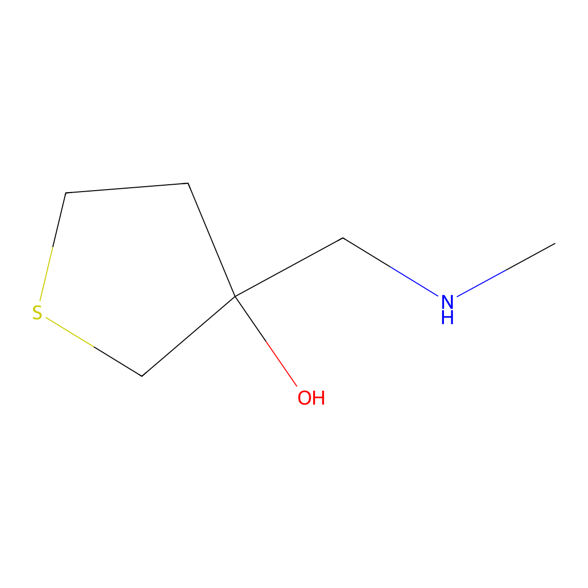 3-[(Methylamino)methyl]thiolan-3-ol molecular structure, CAS 1780708-95-3