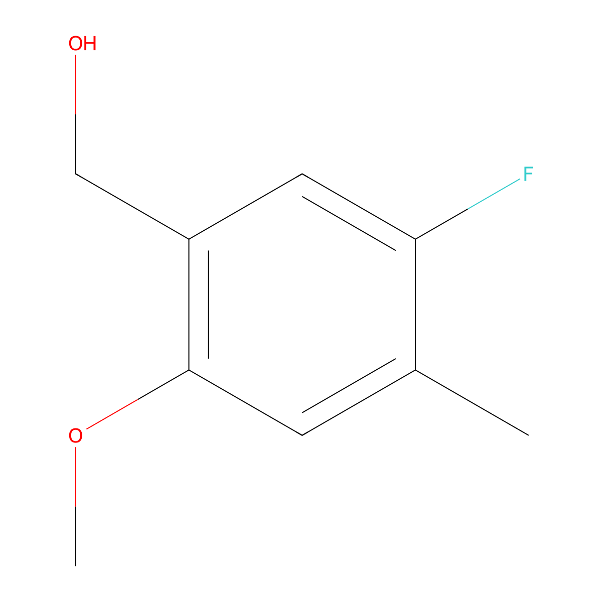 (5-Fluoro-2-methoxy-4-methylphenyl)methanol molecular structure, CAS 1780709-64-9