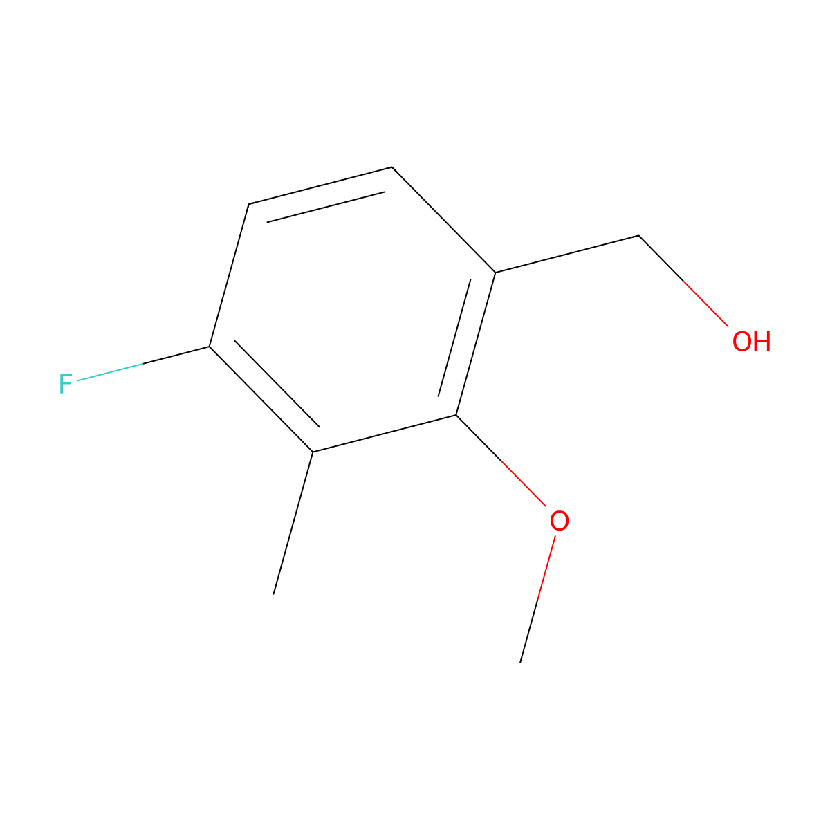 (4-Fluoro-2-methoxy-3-methylphenyl)methanol molecular structure, CAS 1780709-72-9