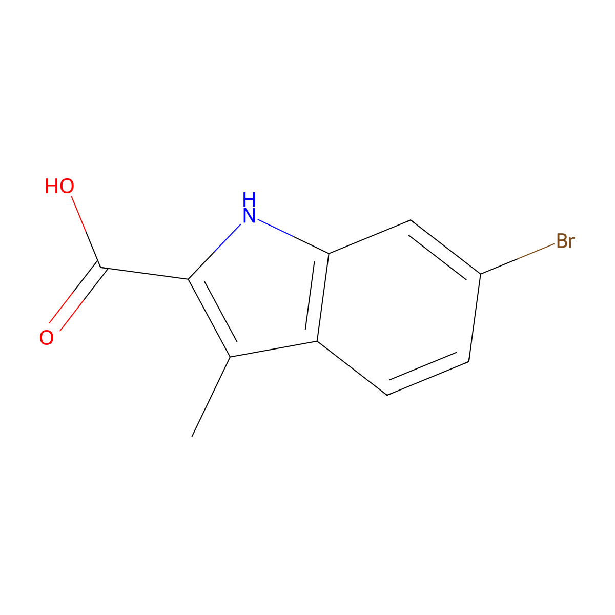 6-bromo-3-methyl-1H-Indole-2-carboxylic acid molecular structure, CAS 1780710-91-9