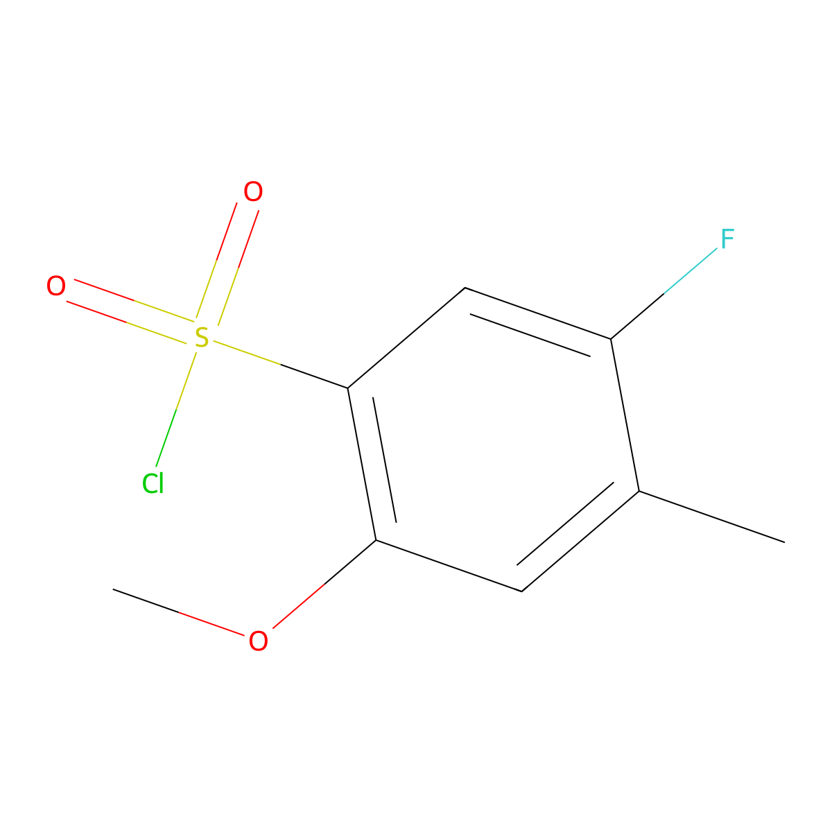 5-Fluoro-2-methoxy-4-methylbenzene-1-sulfonyl chloride molecular structure, CAS 1780711-13-8