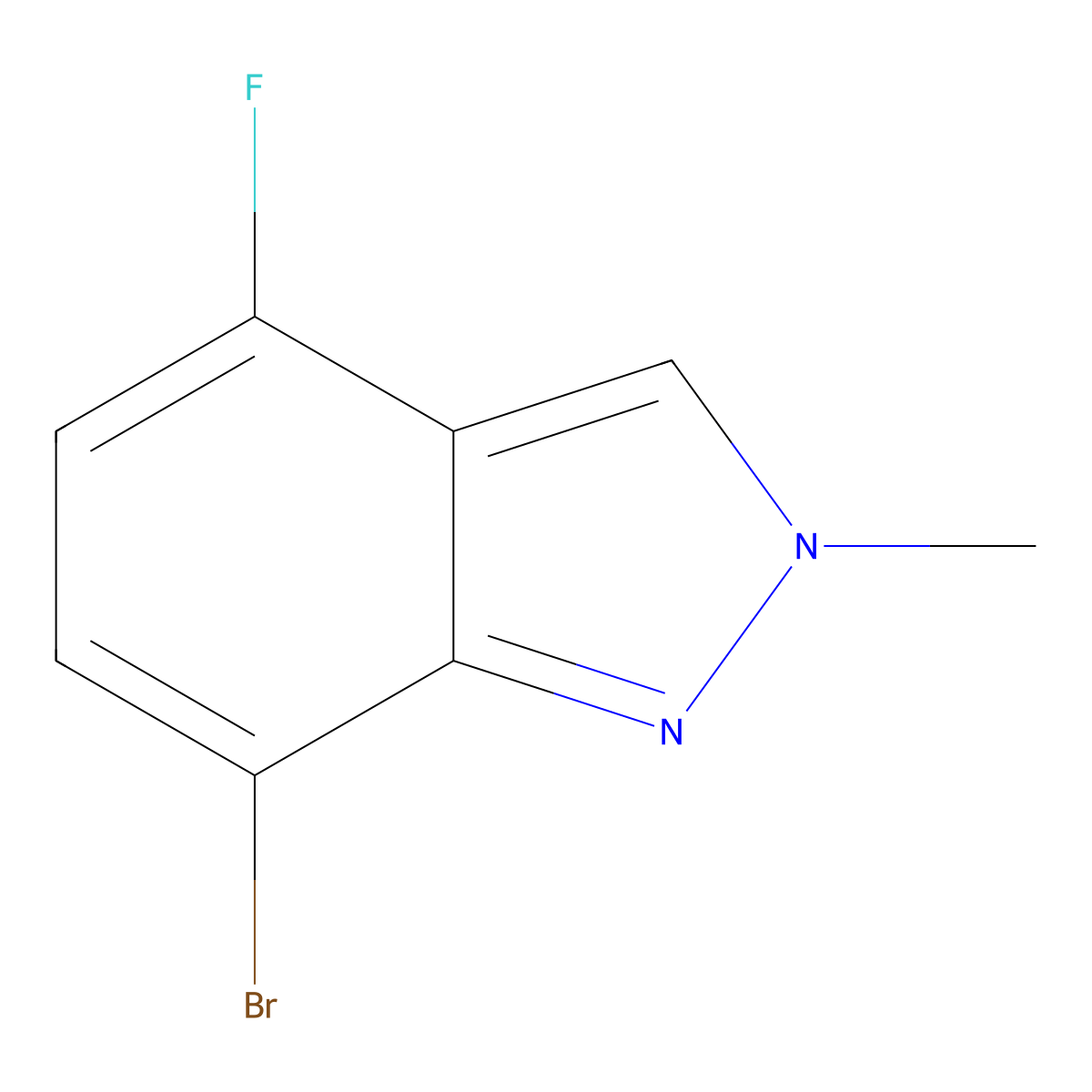 7-bromo-4-fluoro-2-methyl-2H-indazole molecular structure, CAS 1780711-14-9