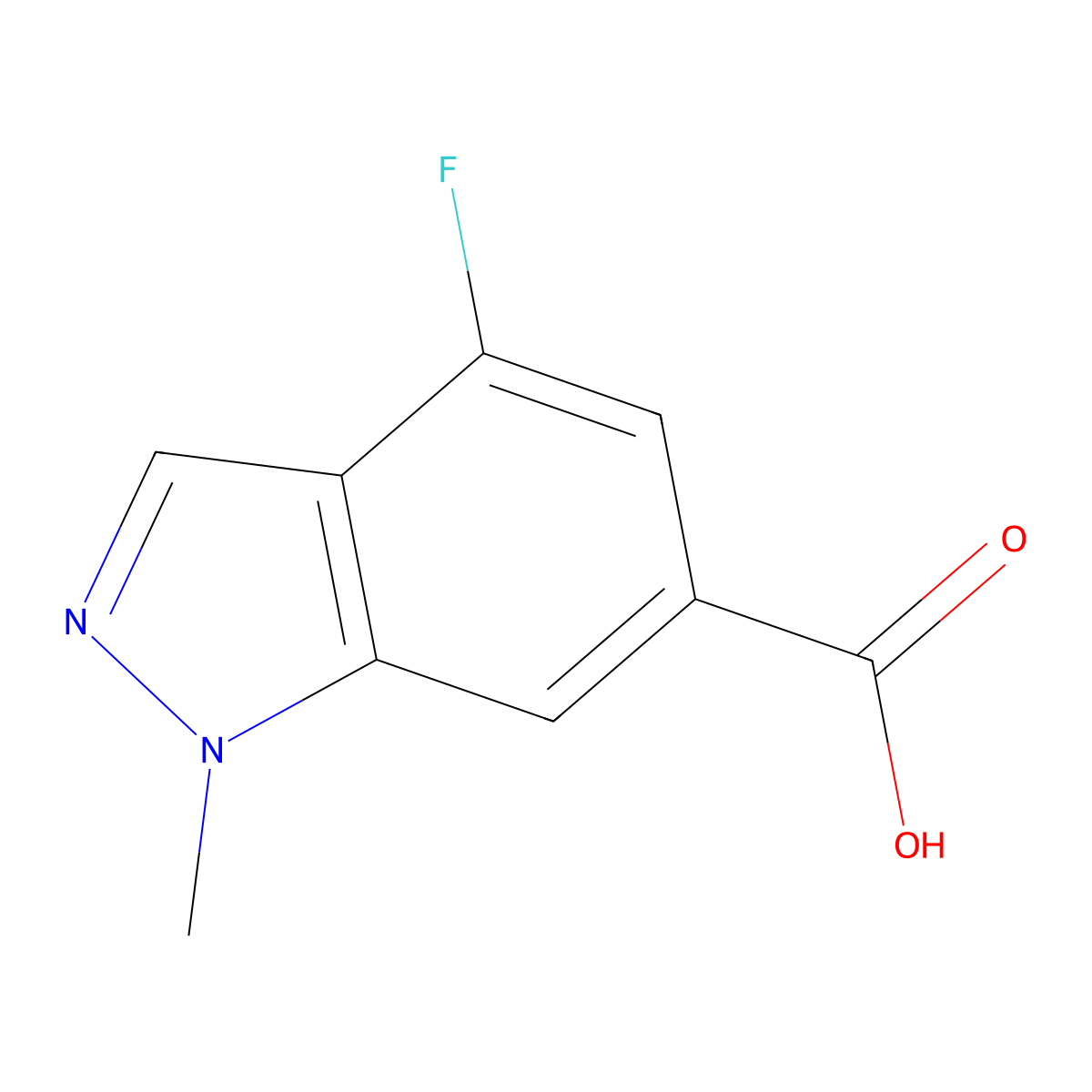 4-Fluoro-1-methyl-1H-indazole-6-carboxylic acid molecular structure, CAS 1780713-33-8