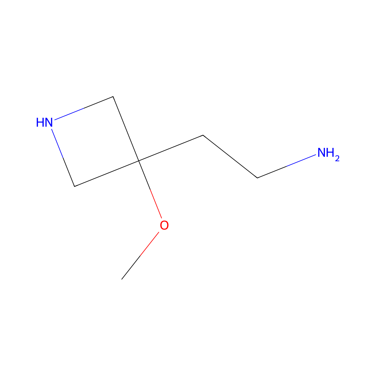 2-(3-Methoxyazetidin-3-yl)ethan-1-amine molecular structure, CAS 1780713-53-2