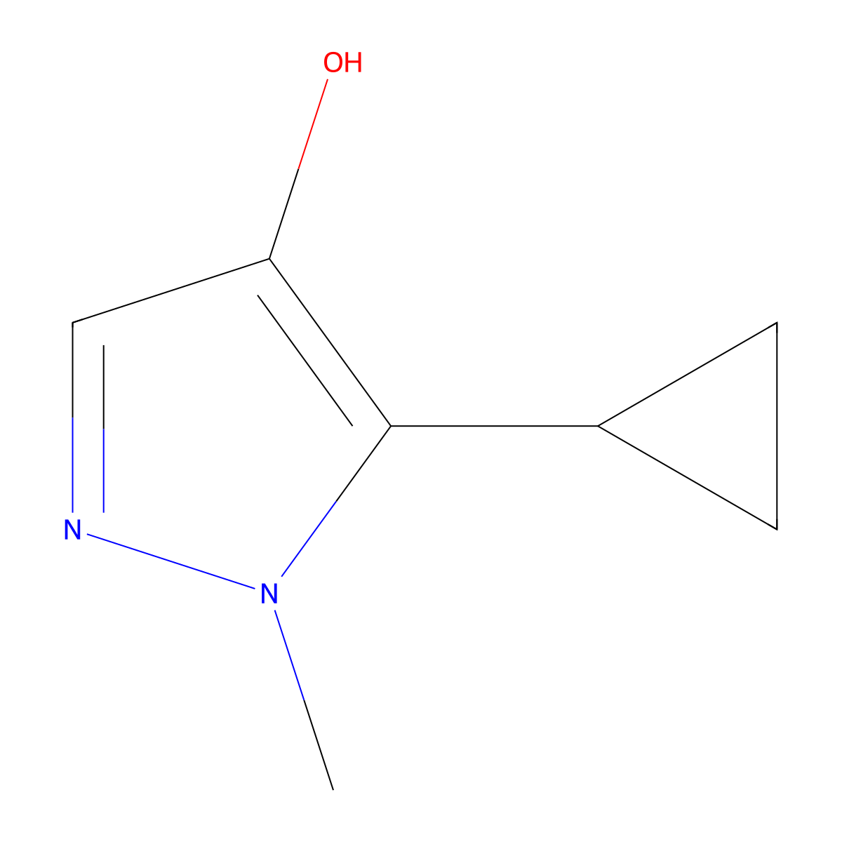 5-cyclopropyl-1-methyl-1H-pyrazol-4-ol molecular structure, CAS 1780714-68-2