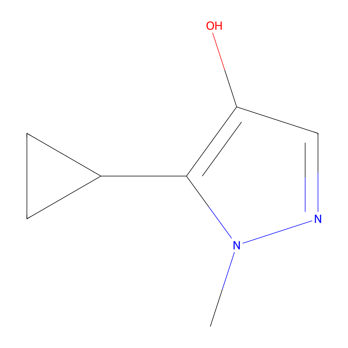 5-cyclopropyl-1-methyl-1H-pyrazol-4-ol molecular structure, CAS 1780714-68-2