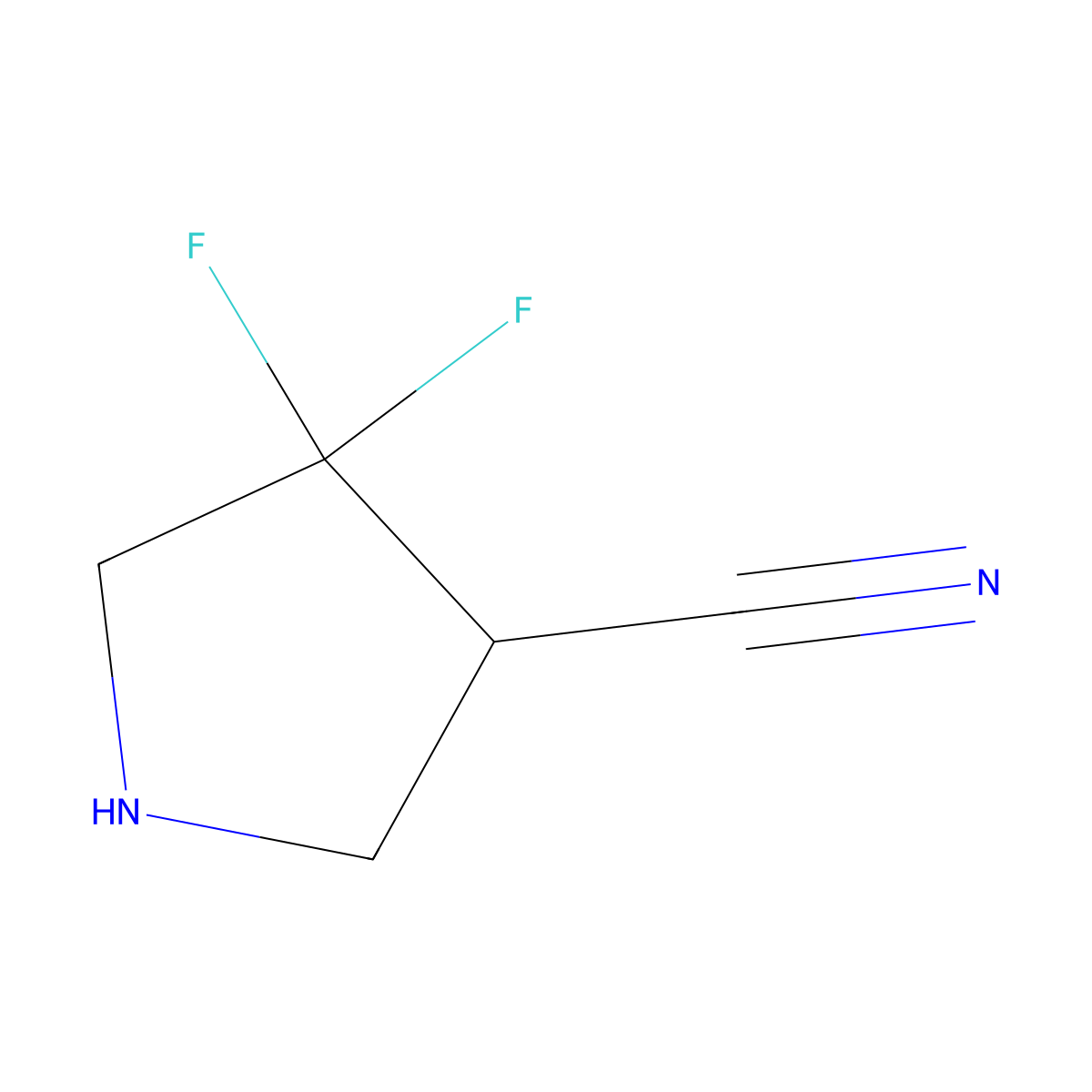 4,4-Difluoropyrrolidine-3-carbonitrile molecular structure, CAS 1780714-82-0