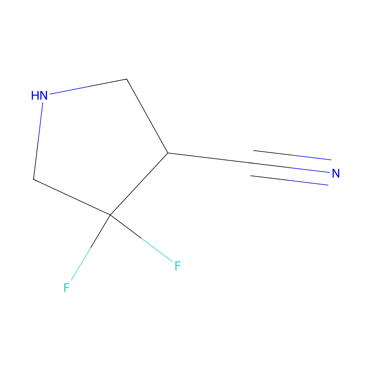4,4-Difluoropyrrolidine-3-carbonitrile molecular structure, CAS 1780714-82-0