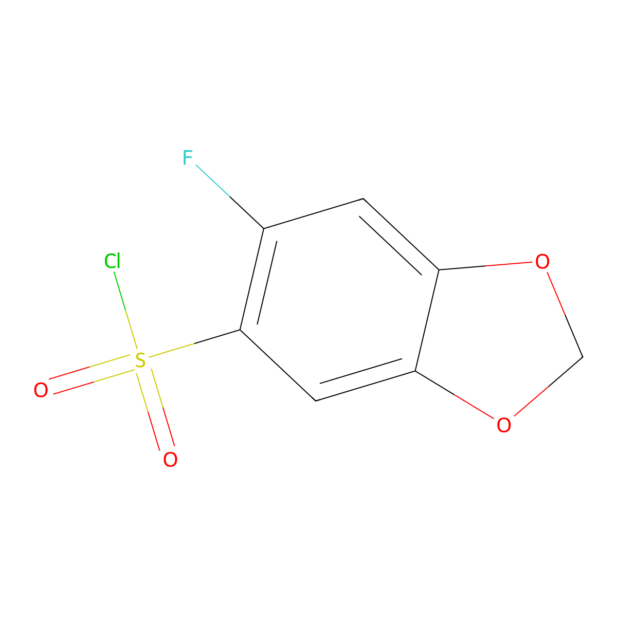6-Fluoro-1,3-dioxaindane-5-sulfonyl chloride molecular structure, CAS 1780717-84-1