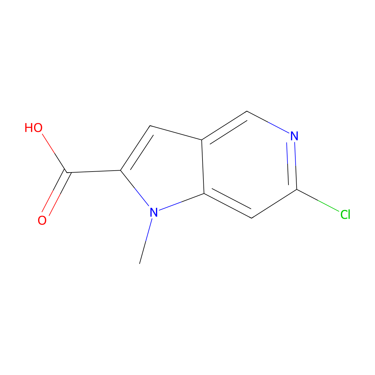 6-Chloro-1-methyl-1H-pyrrolo[3,2-c]pyridine-2-carboxylic acid molecular structure, CAS 1780720-24-2