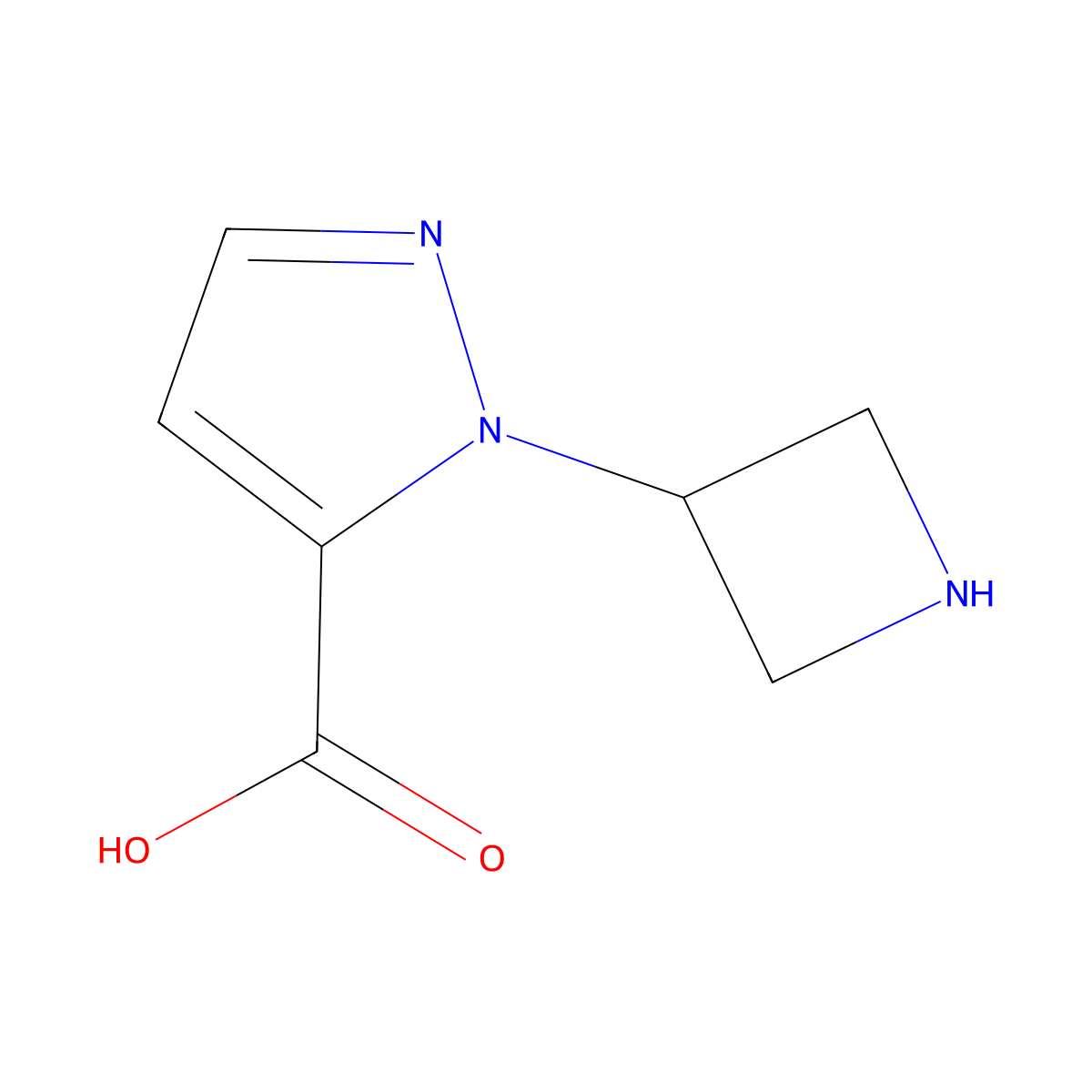 1-(Azetidin-3-yl)-1H-pyrazole-5-carboxylic acid molecular structure, CAS 1780720-82-2