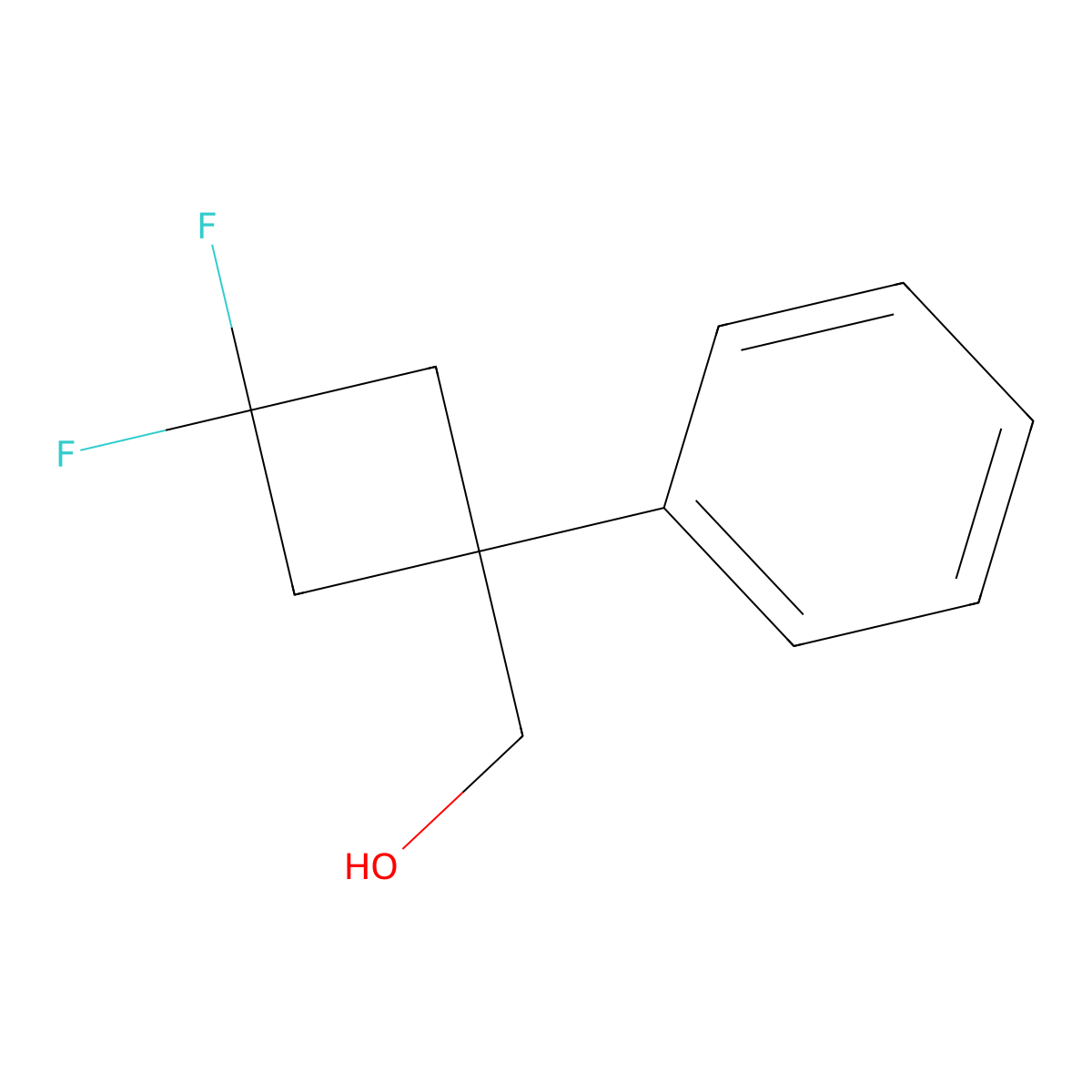 (3,3-Difluoro-1-phenylcyclobutyl)methanol molecular structure, CAS 1780728-64-4