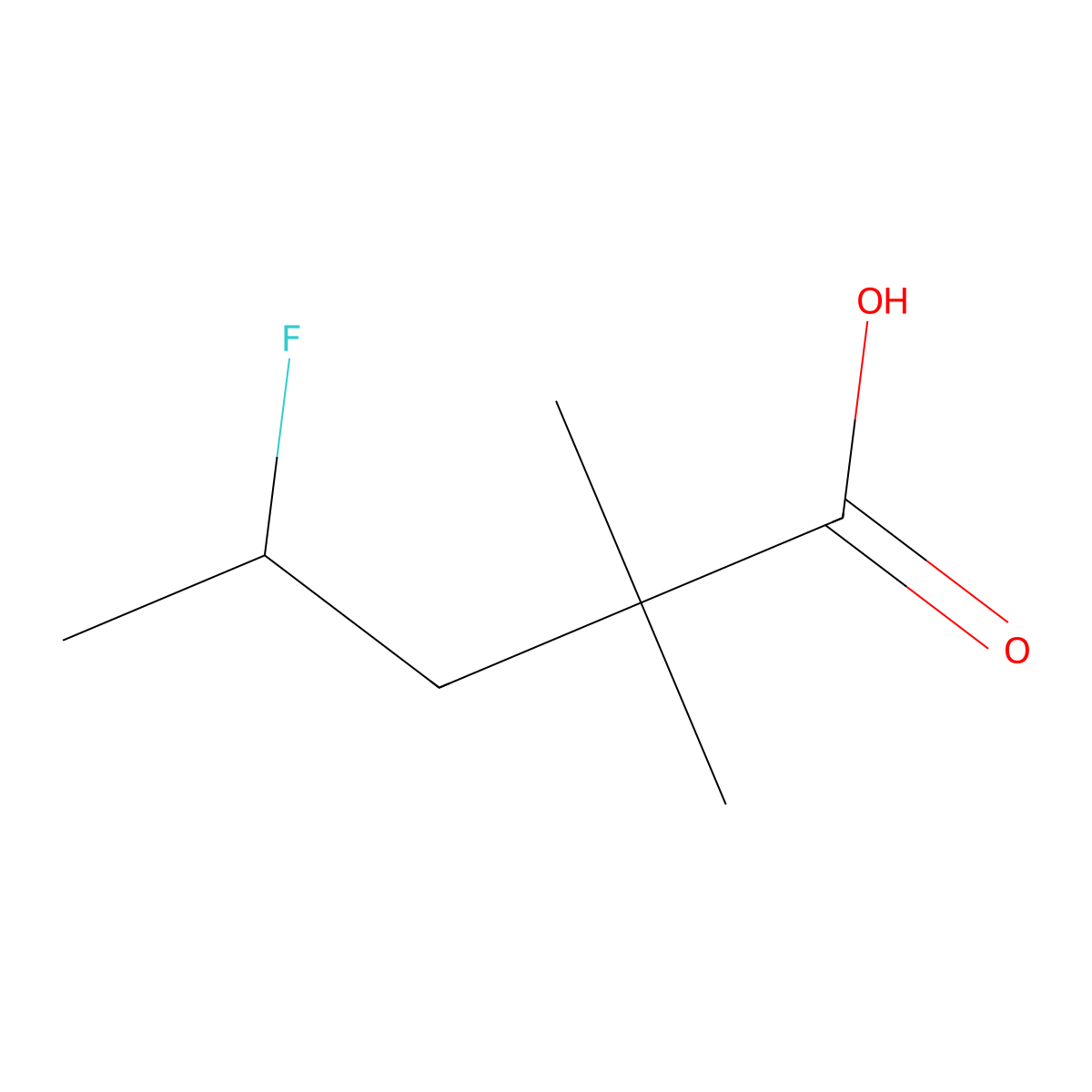 4-Fluoro-2,2-dimethylpentanoic acid molecular structure, CAS 1780731-27-2