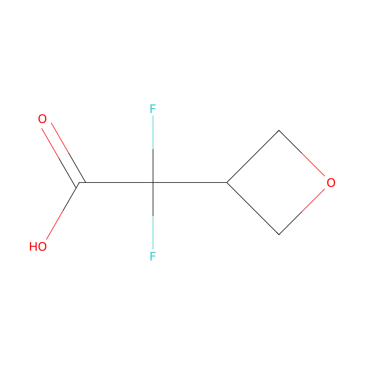 2,2-Difluoro-2-(oxetan-3-yl)acetic acid molecular structure, CAS 1780732-24-2