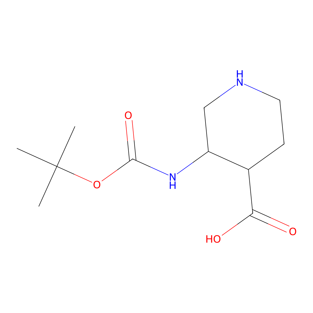 3-{[(Tert-butoxy)carbonyl]amino}piperidine-4-carboxylicacid molecular structure, CAS 1780739-64-1