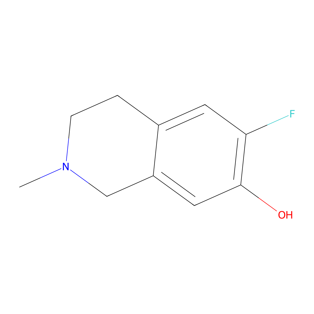 6-Fluoro-2-methyl-1,2,3,4-tetrahydroisoquinolin-7-ol molecular structure, CAS 1780740-35-3