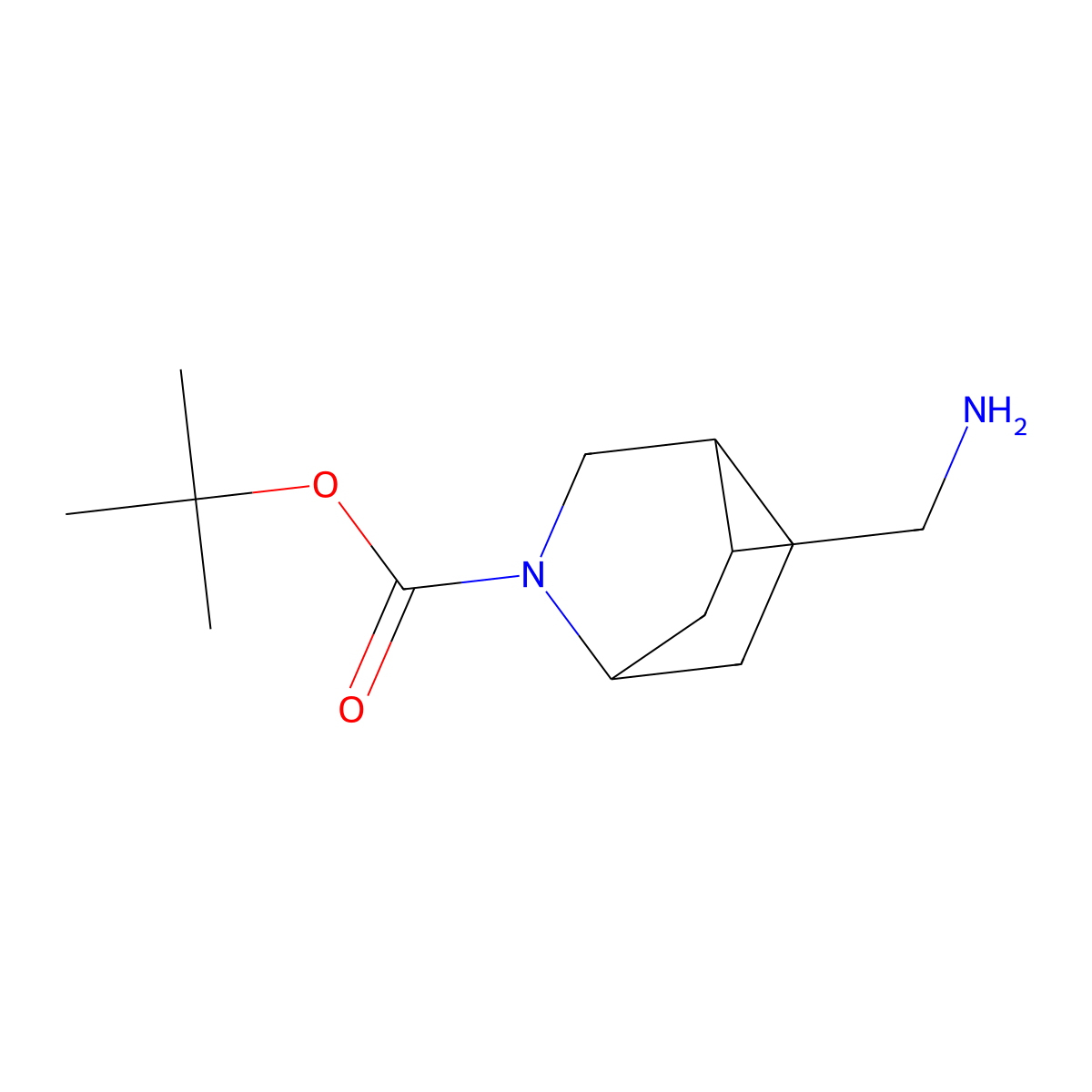Tert-butyl 5-(aminomethyl)-2-azabicyclo[2.2.2]octane-2-carboxylate molecular structure, CAS 1780743-02-3