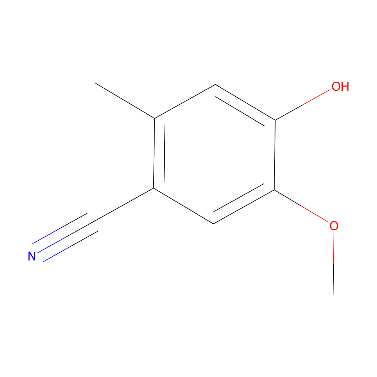 4-Hydroxy-5-methoxy-2-methylbenzonitrile molecular structure, CAS 1780743-22-7