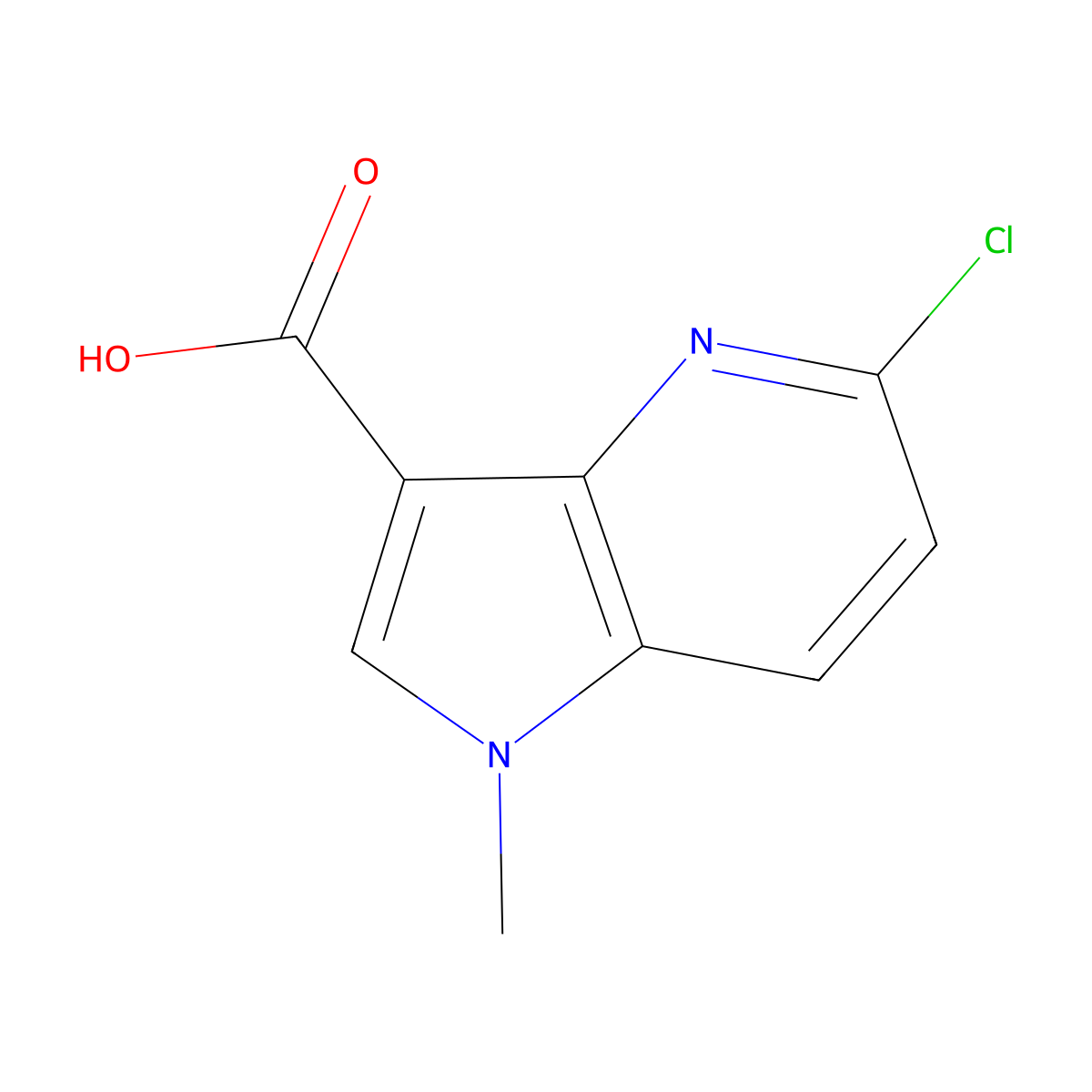 5-chloro-1-methyl-1H-pyrrolo[3,2-b]pyridine-3-carboxylic acid molecular structure, CAS 1780746-87-3