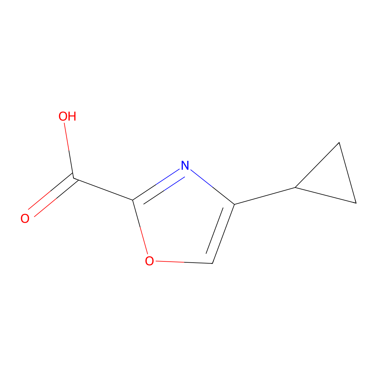 4-Cyclopropyl-1,3-oxazole-2-carboxylic acid molecular structure, CAS 1780747-79-6