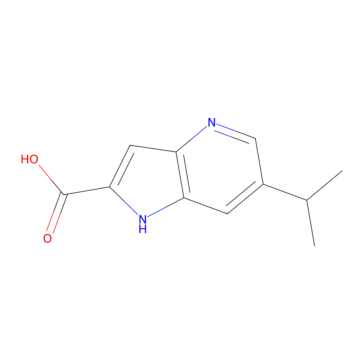 6-(propan-2-yl)-1H-pyrrolo[3,2-b]pyridine-2-carboxylic acid molecular structure, CAS 1780748-32-4