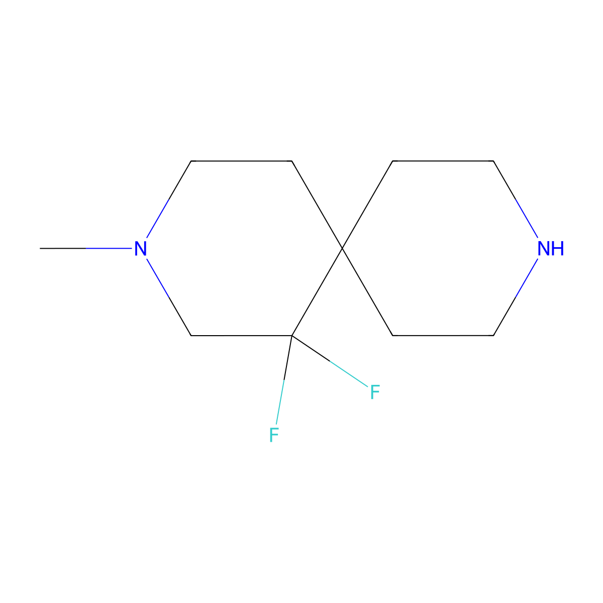 1,1-Difluoro-3-methyl-3,9-diazaspiro[5.5]undecane molecular structure, CAS 1780749-59-8