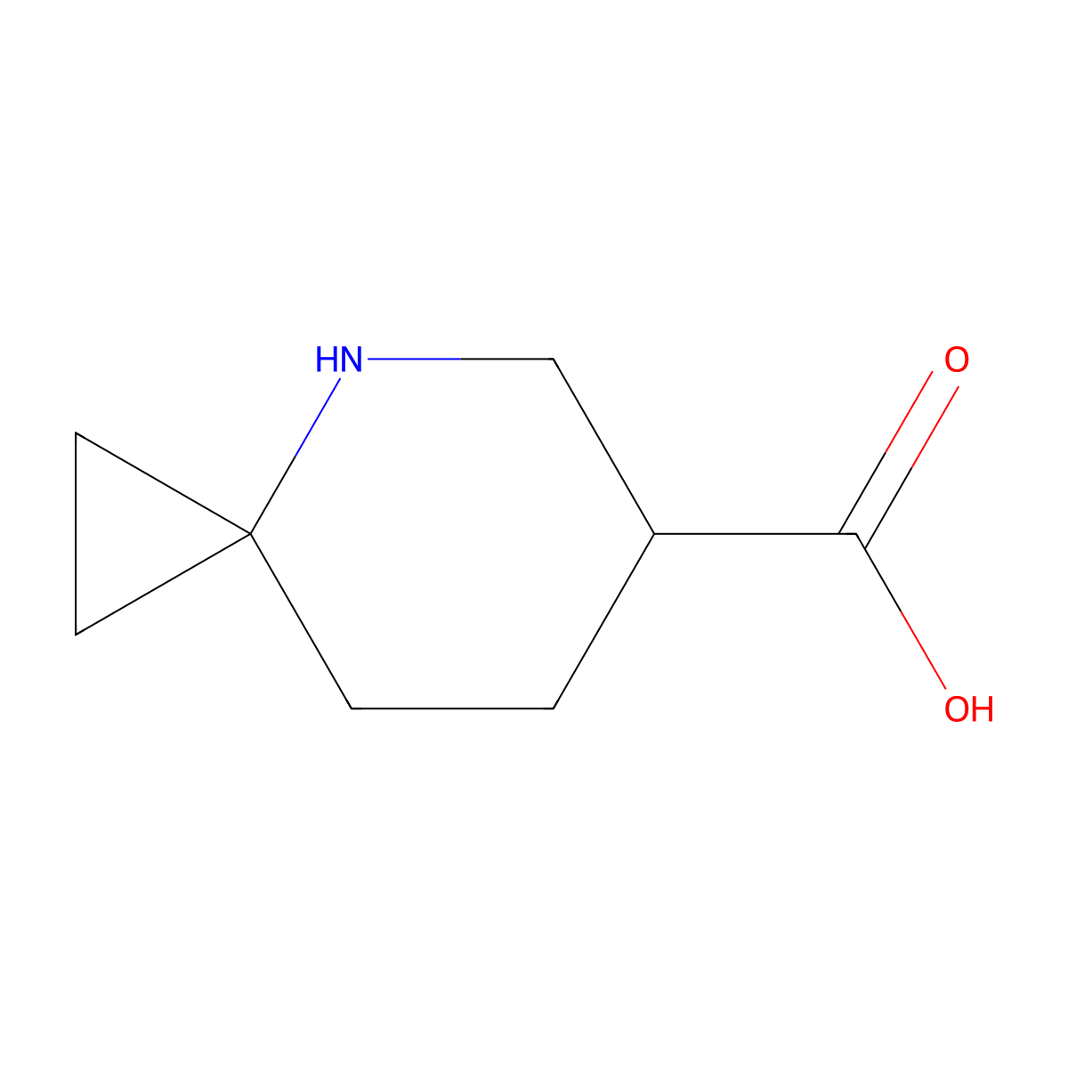 4-Azaspiro[2.5]octane-6-carboxylic acid molecular structure, CAS 1780751-65-6