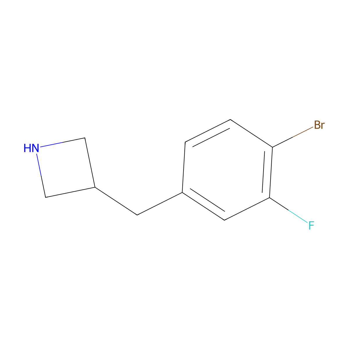 3-[(4-Bromo-3-fluorophenyl)methyl]azetidine molecular structure, CAS 1780751-88-3