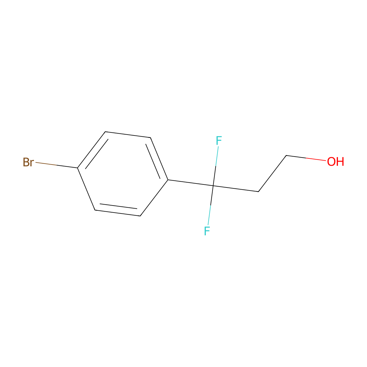 3-(4-Bromophenyl)-3,3-difluoropropan-1-ol molecular structure, CAS 1780752-05-7
