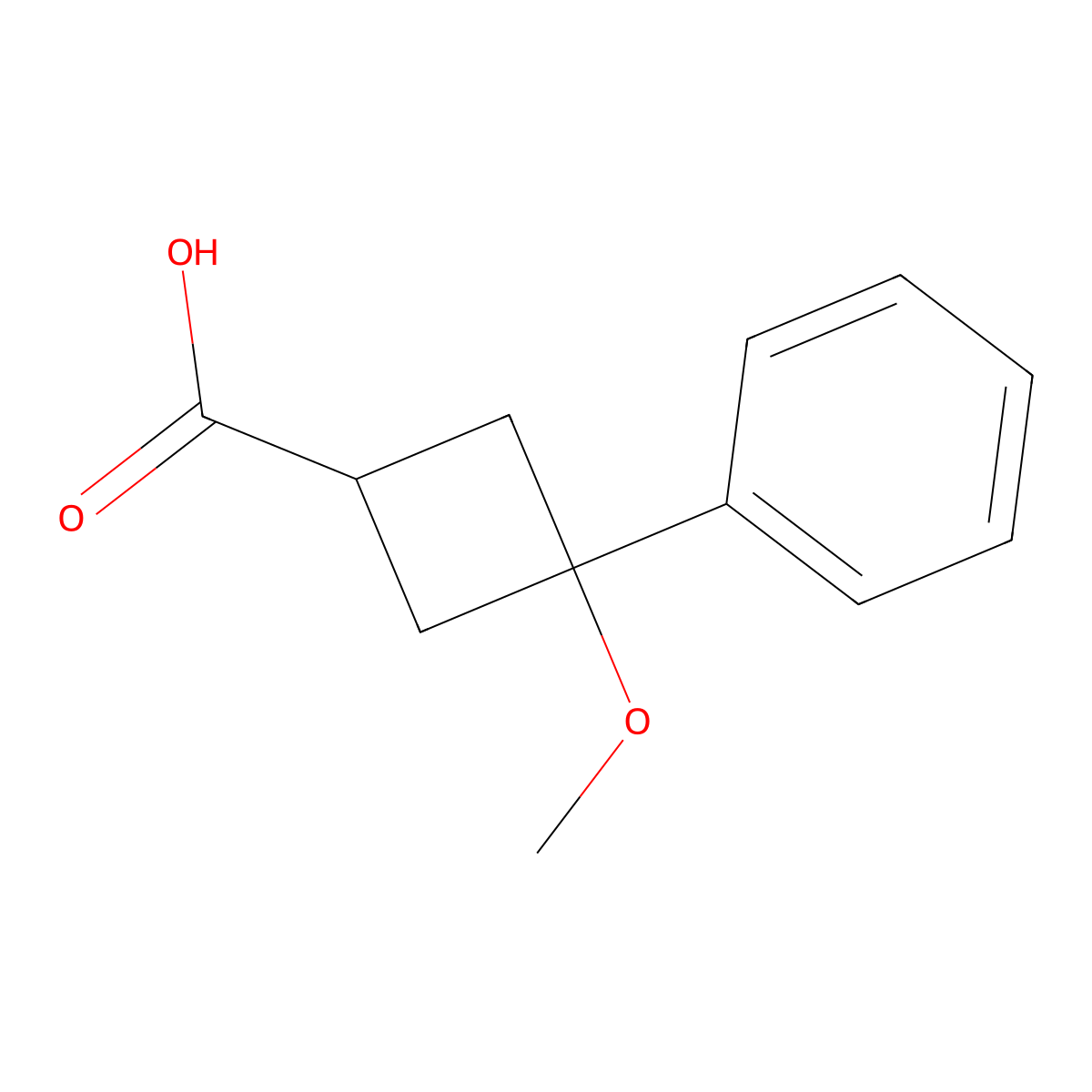 3-Methoxy-3-phenylcyclobutane-1-carboxylic acid molecular structure, CAS 1780758-93-1