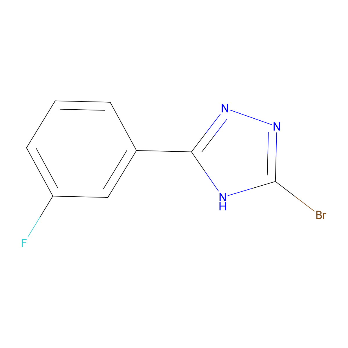 3-bromo-5-(3-fluorophenyl)-4H-1,2,4-triazole molecular structure, CAS 1780760-84-0