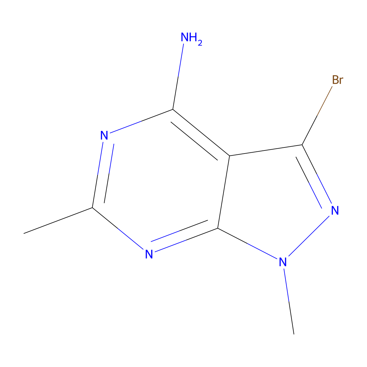 3-Bromo-1,6-dimethyl-1H-pyrazolo[3,4-D]pyrimidin-4-amine molecular structure, CAS 1780761-78-5