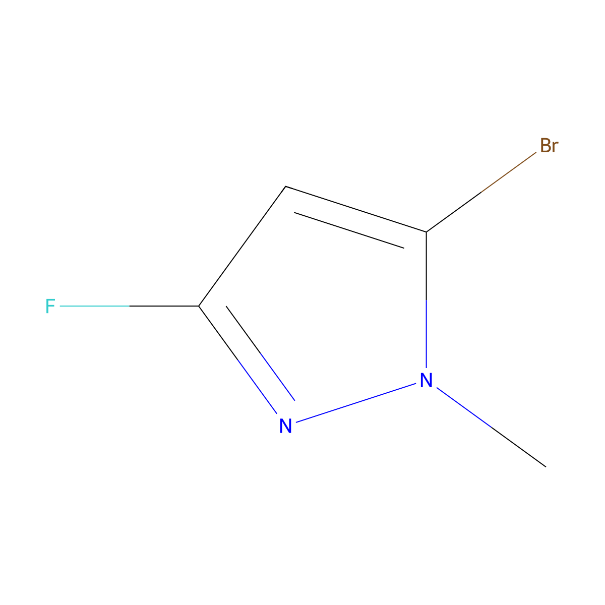 5-Bromo-3-fluoro-1-methyl-1H-pyrazole molecular structure, CAS 1780764-54-6