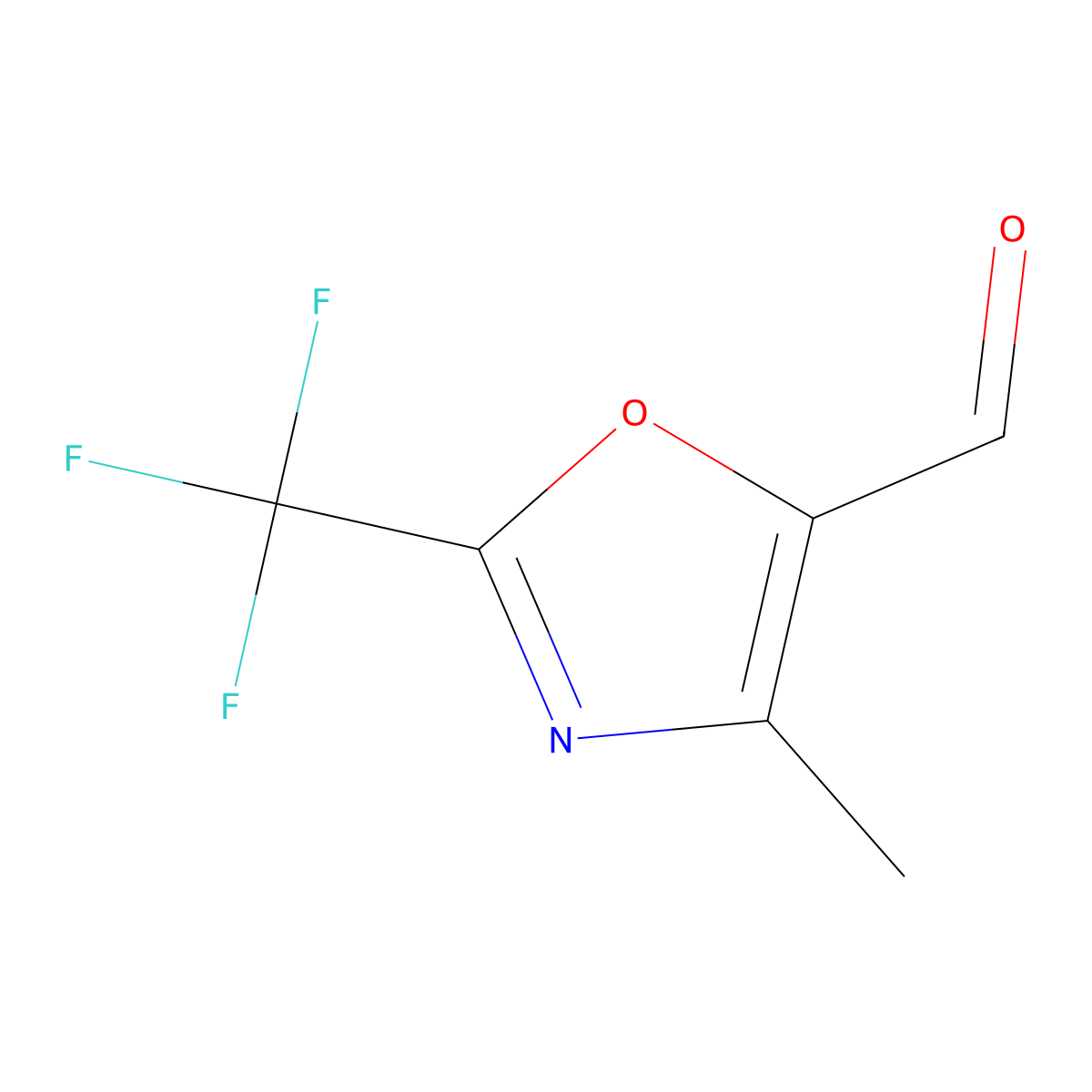 4-Methyl-2-(trifluoromethyl)-1,3-oxazole-5-carbaldehyde molecular structure, CAS 1780764-63-7