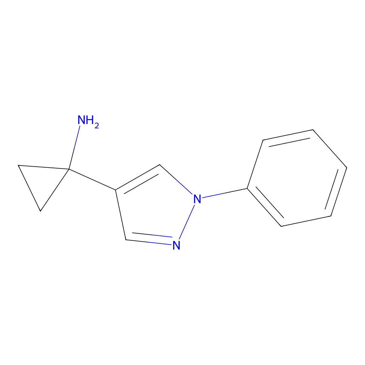1-(1-Phenyl-1H-pyrazol-4-yl)cyclopropan-1-amine molecular structure, CAS 1780767-57-8