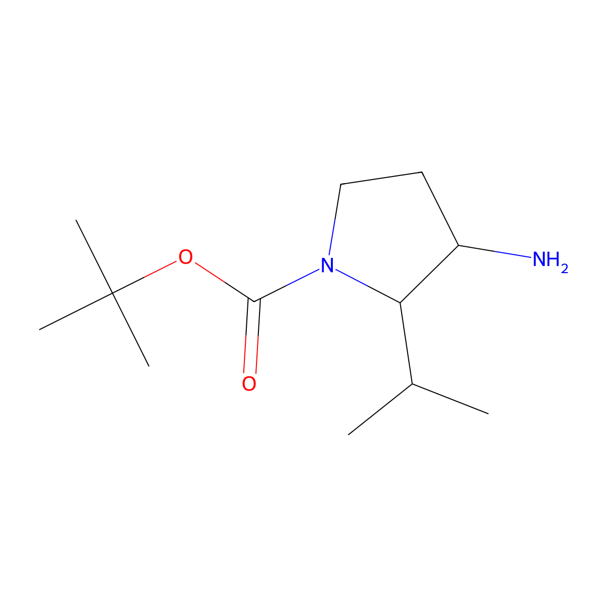 Tert-butyl 3-amino-2-(propan-2-YL)pyrrolidine-1-carboxylate molecular structure, CAS 1780767-88-5