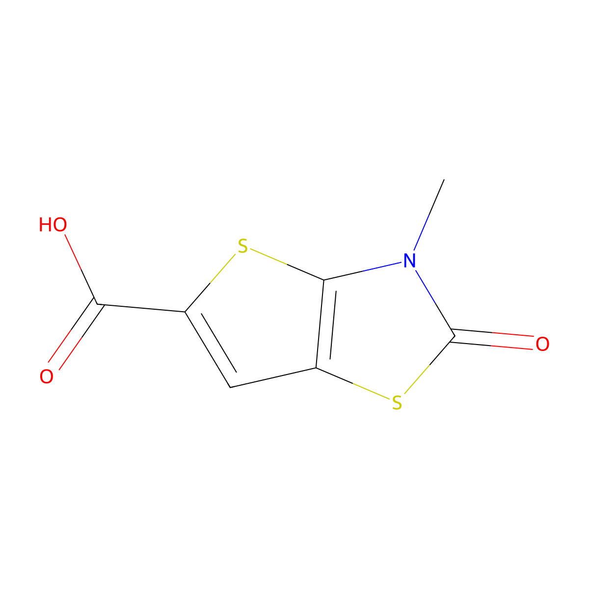 3-methyl-2-oxo-2H,3H-thieno[2,3-d][1,3]thiazole-5-carboxylic acid molecular structure, CAS 1780771-62-1