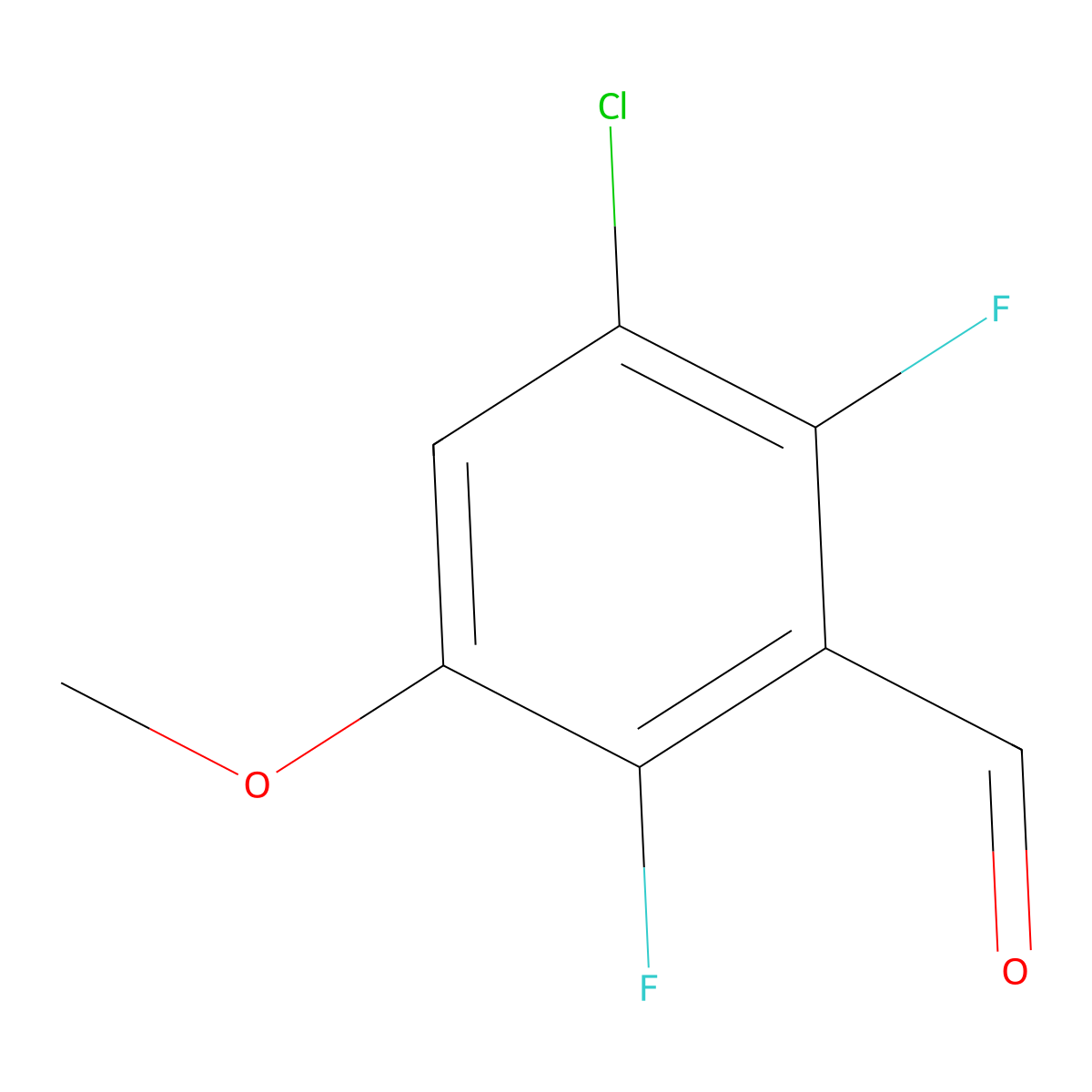 3-Chloro-2,6-difluoro-5-methoxybenzaldehyde molecular structure, CAS 1780773-97-8