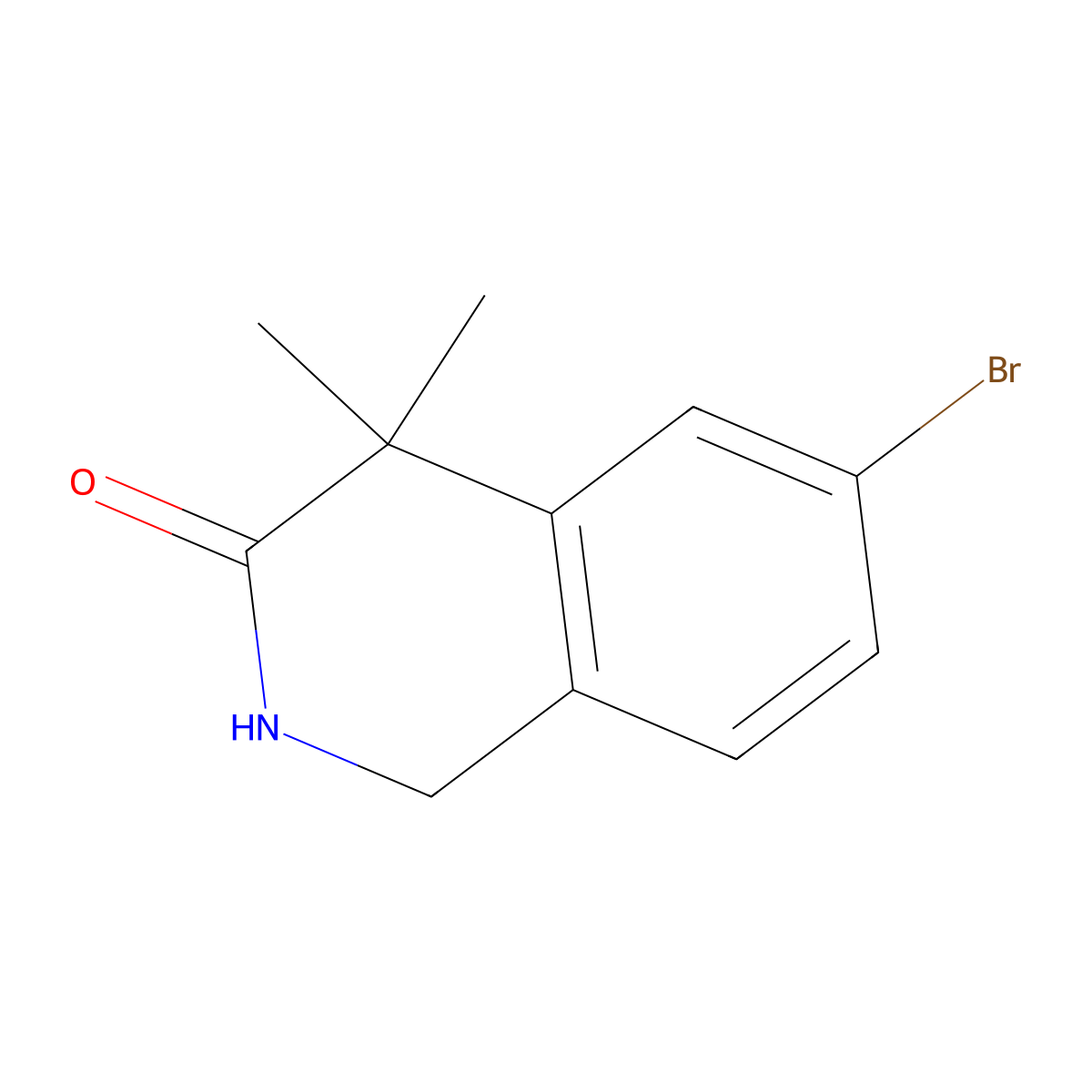 6-Bromo-4,4-dimethyl-1,2-dihydroisoquinolin-3(4H)-one molecular structure, CAS 1780774-37-9