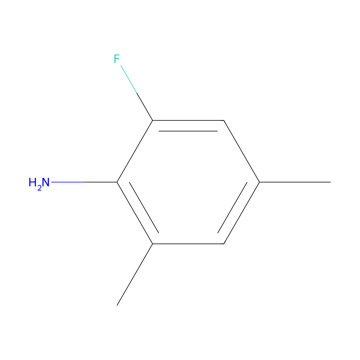 2-Fluoro-4,6-dimethylaniline molecular structure, CAS 1780776-35-3