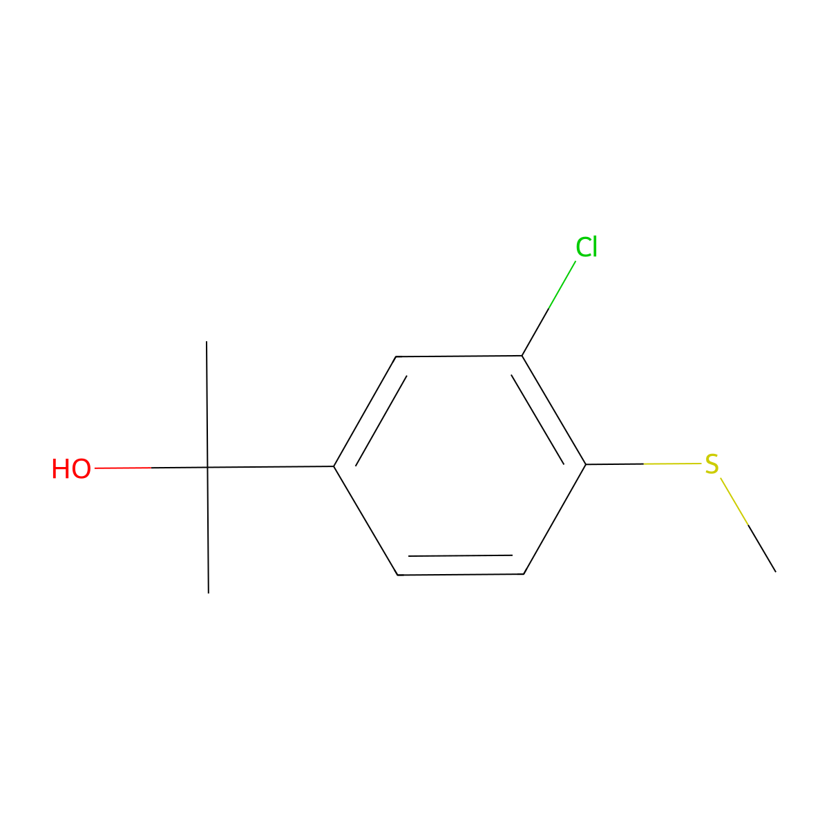 2-(3-Chloro-4-(methylthio)phenyl)propan-2-ol molecular structure, CAS 1780776-75-1