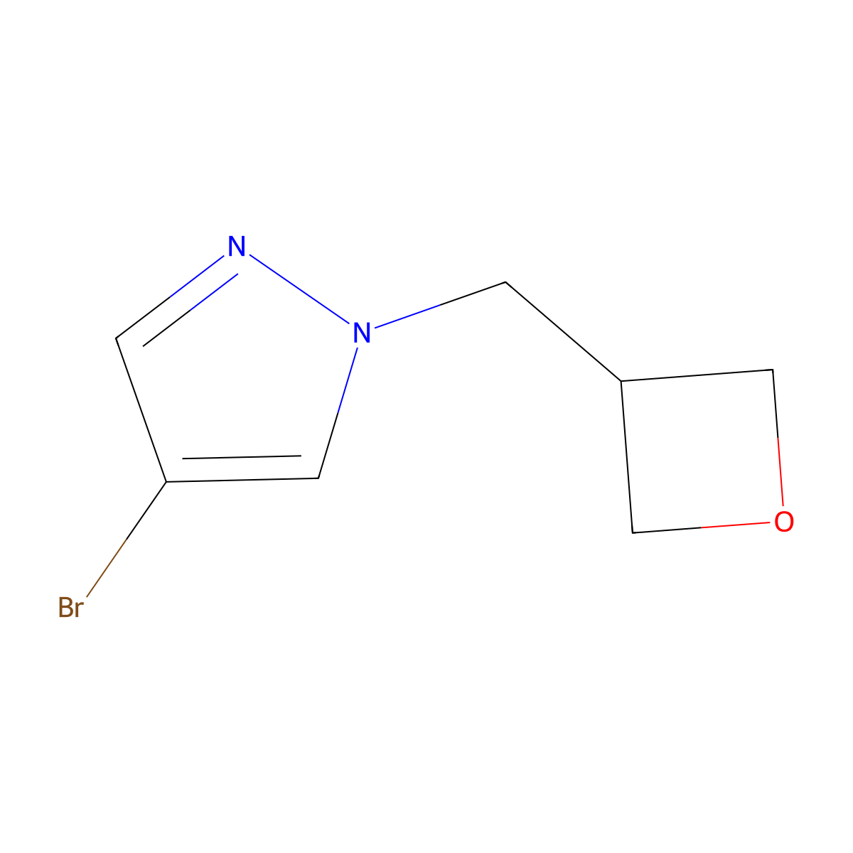 4-Bromo-1-(oxetan-3-ylmethyl)-1H-pyrazole molecular structure, CAS 1780777-25-4