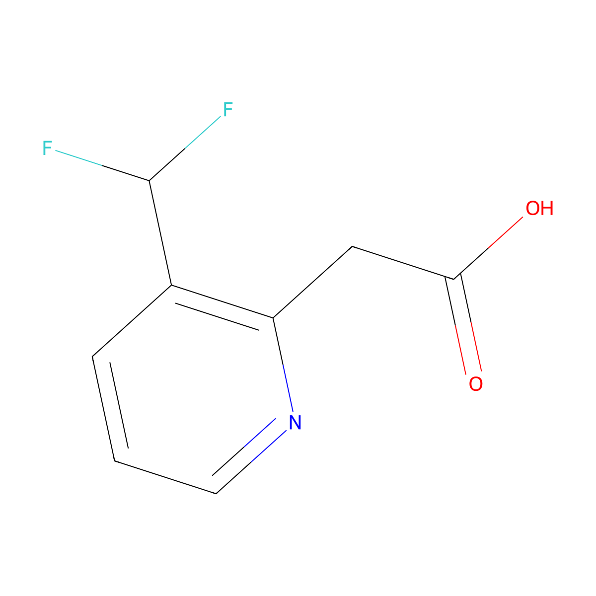 3-(Difluoromethyl)pyridine-2-acetic acid molecular structure, CAS 1780779-41-0