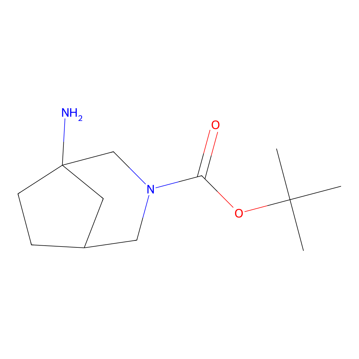 Tert-butyl 1-amino-3-azabicyclo[3.2.1]octane-3-carboxylate molecular structure, CAS 1780781-02-3