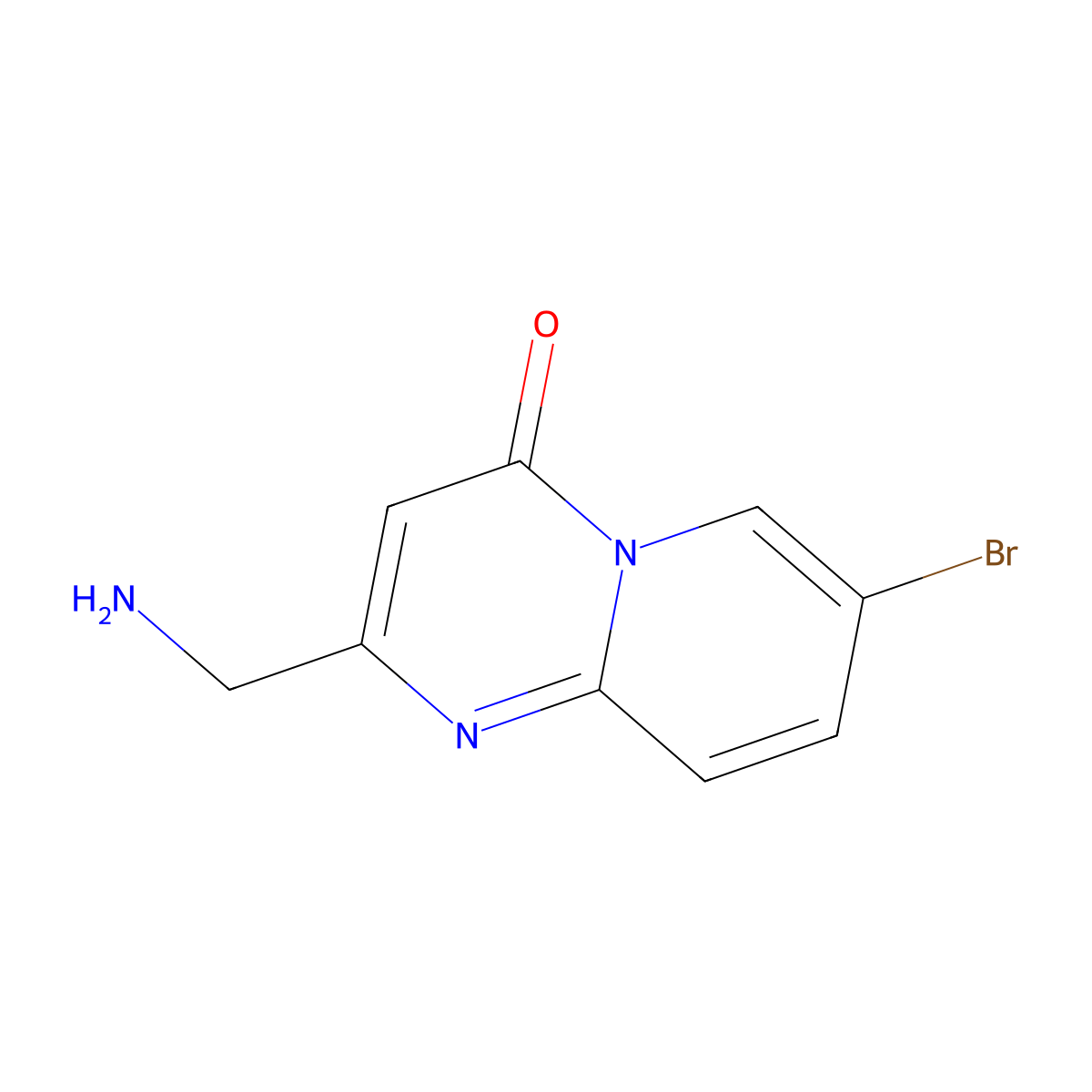2-(aminomethyl)-7-bromo-4H-pyrido[1,2-a]pyrimidin-4-one molecular structure, CAS 1780782-32-2